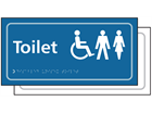Disabled, Male & Female toilets sign.