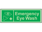 Emergency eye wash photoluminescent safety sign