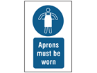 Aprons must be worn symbol and text safety sign.