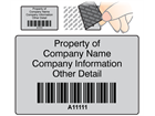 Scanmark tamper evident barcode label (black text), 32mm x 50mm