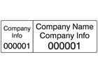 Assetmark dual serial number label (black text), 20mm x 60mm