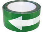 Safety and floor direction tapes, white arrow on green.