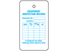 Equipment inspection record tag.