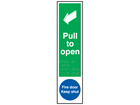 Pull to open, Fire door keep shut sign.