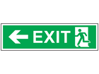 Exit arrow left symbol and text safety sign.