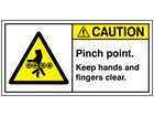 Caution pinch point keep hands and fingers clear label