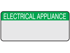 Electrical appliance aluminium foil labels.