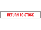 Return to stock rack label.