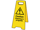 A-board, caution cleaning in progress