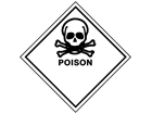 Poison hazard warning diamond sign