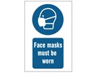 Face masks must be worn safety sign.