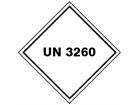 UN 3260 (Corrosive solid, acidic, inorganic) label.