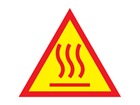 Hot surface symbol warning label