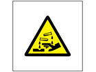 Caution corrosive symbol safety sign.