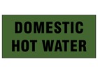 Domestic hot water pipeline identification tape.