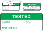 Tested, next test due write and seal labels.