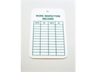 Work inspection record tag.