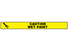 Caution wet paint barrier tape