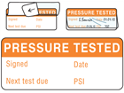 Pressure tested (PSI type) write and seal labels.