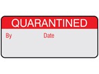 Quarantined aluminium foil labels.