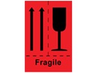 Fragile (combination of pictograms) shipping label.