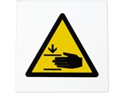 Finger trap keep clear hazard symbol safety sign.
