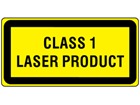 Class 1 laser equipment warning safety label.