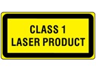 Class 1 laser equipment warning safety label.