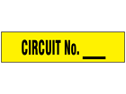 Circuit Number label with write on panel