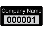 Assetmark foil serial number label (text on colour), 12mm x 25mm