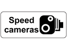 Speed camera symbol and text sign