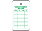 Work inspection record tag.