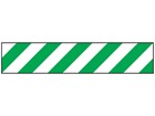 Safety and floor marking tape, green and white chevron. 