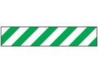 Safety and floor marking tape, green and white chevron. 