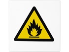 Risk of fire hazard symbol safety sign.