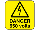 Danger 650 volts