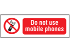 Do not use mobile phones safety sign.