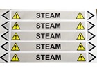 Steam flow marker label.