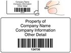 Scanmark destructible barcode label (black text), 38mm x 76mm