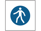 Pedestrian route symbol safety sign.