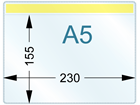 Document pocket, A5 horizontal, with magnetic fixing