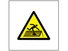 Risk of fragile roof symbol safety sign.