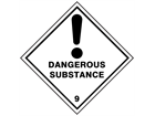 Dangerous substance 9 hazard warning diamond sign