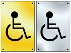 Disabled symbol door sign.