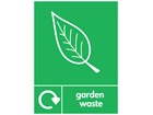 Garden waste WRAP recycling sign.