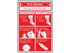 Fire blanket instructions for use sign