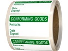 Conforming goods quality assurance label