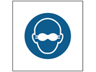 Opaque eye protection must be worn symbol safety sign.