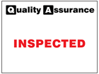 Inspected quality assurance label.