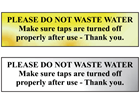 Please do not waste water. Make sure taps are turned off properly - thank you metal doorplate